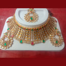 Neetu Art Gold Plated Kundan Stone Choker Necklace Set With Maangtikka