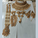 Neetu Art Gold Plated Red Stone And Kundan Bridal Jewellery Set for Women