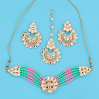 Neetu Art Gold Plated Kundan Choker Necklace Set