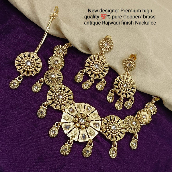 Manisha Jewellery Copper Rajwadi Necklace Set