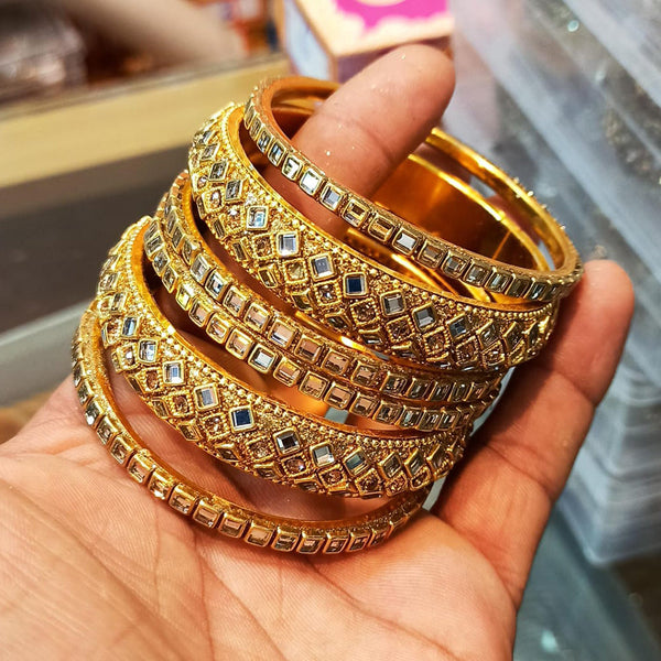 Manisha Jewellery Gold Plated Mirror Bangles Set