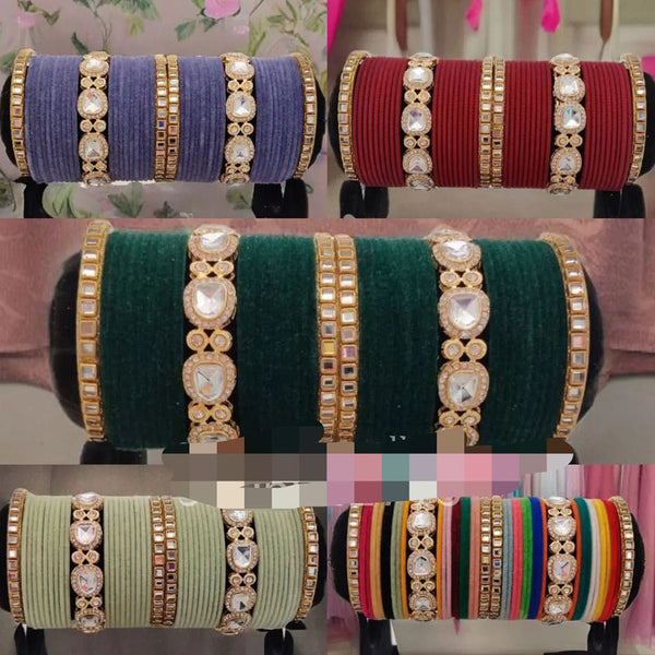 Manisha Jewellery Kundan Velvet Bangles Set