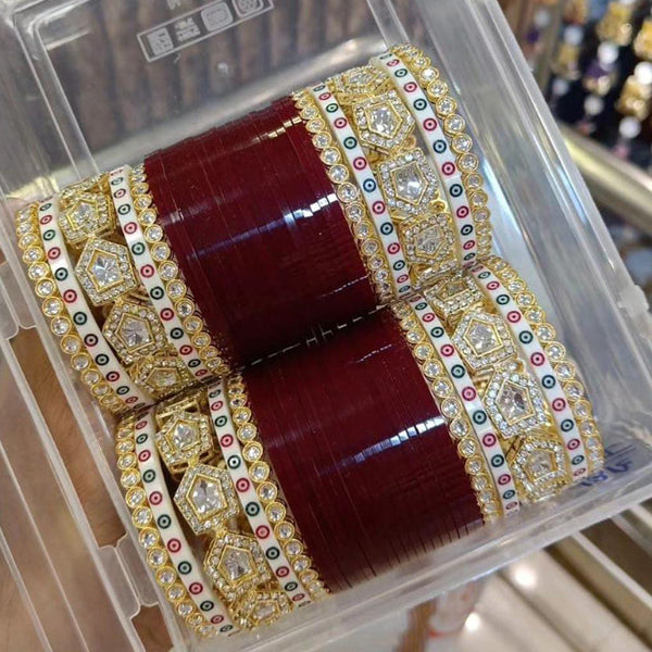 Manisha Jewellery Crystal Stone Acrylic Bangles Set