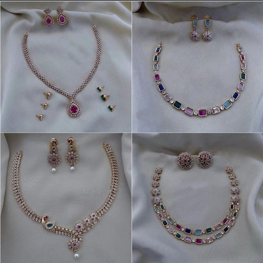 F S Collection Gold Plated Necklace Combo Set
