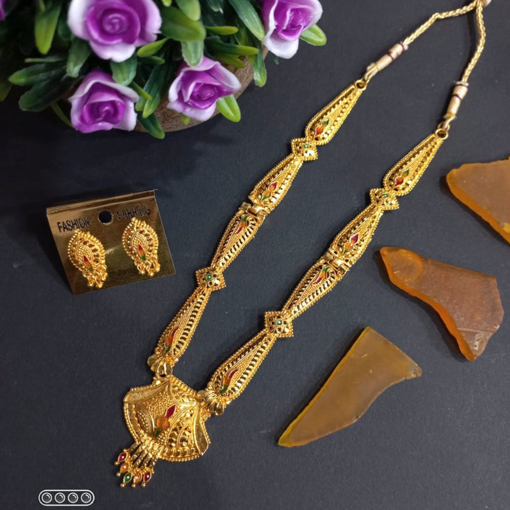 H K Fashion Gold Plated Necklace Set 