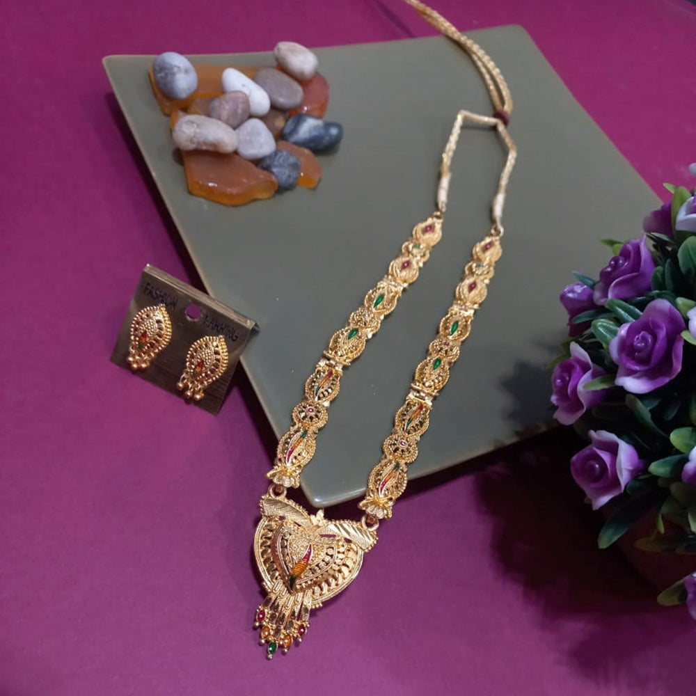 H K Fashion Gold Plated Necklace Set 