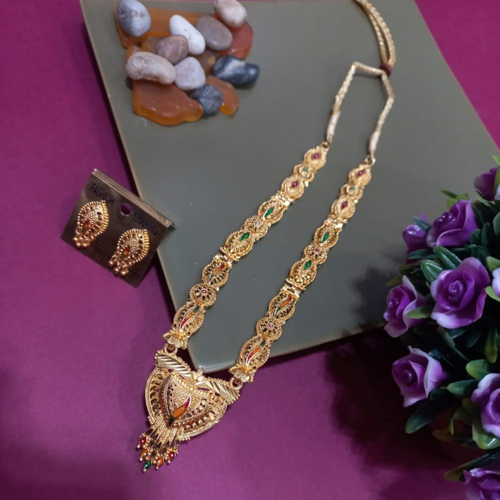H K Fashion Gold Plated Necklace Set 