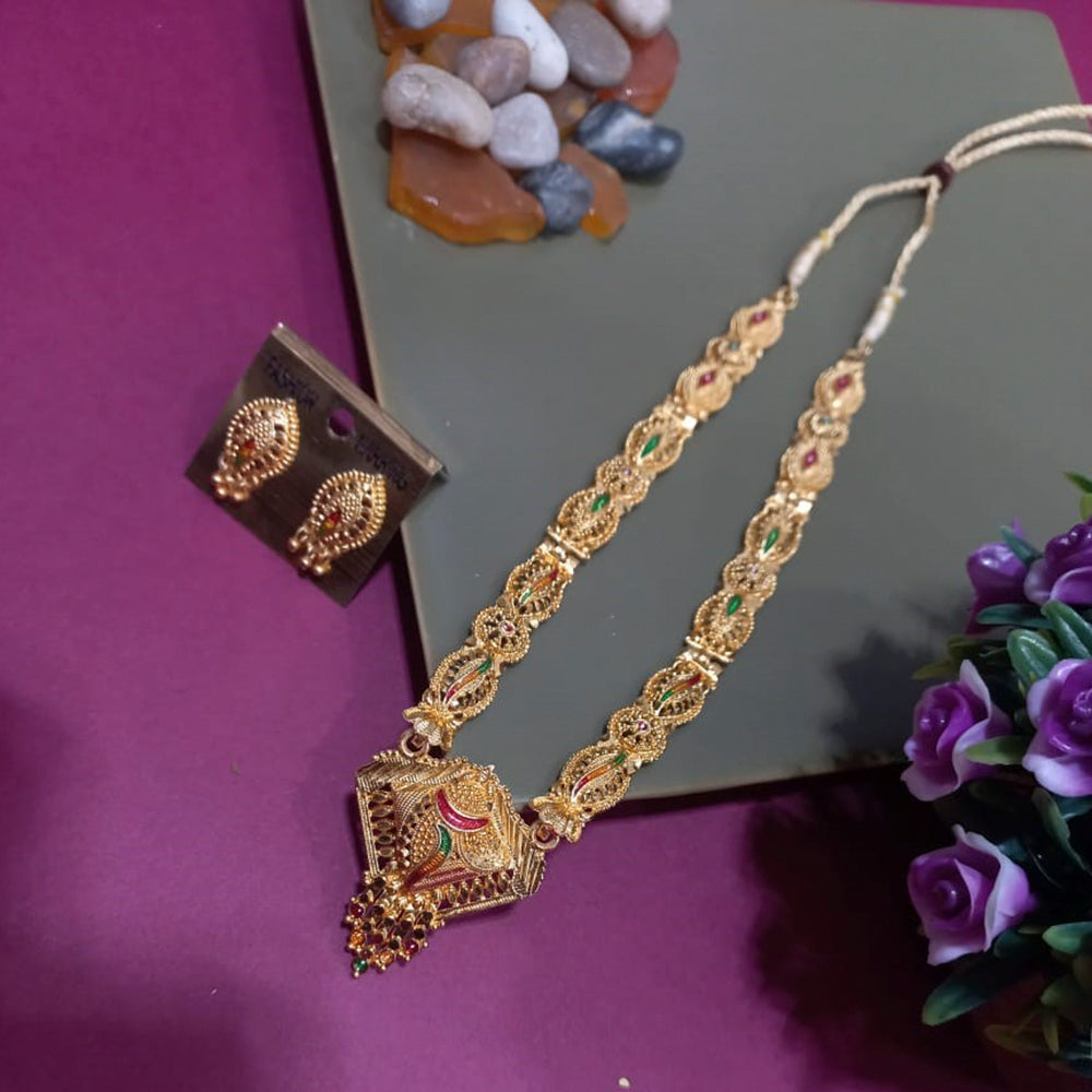 H K Fashion Gold Plated Necklace Set 