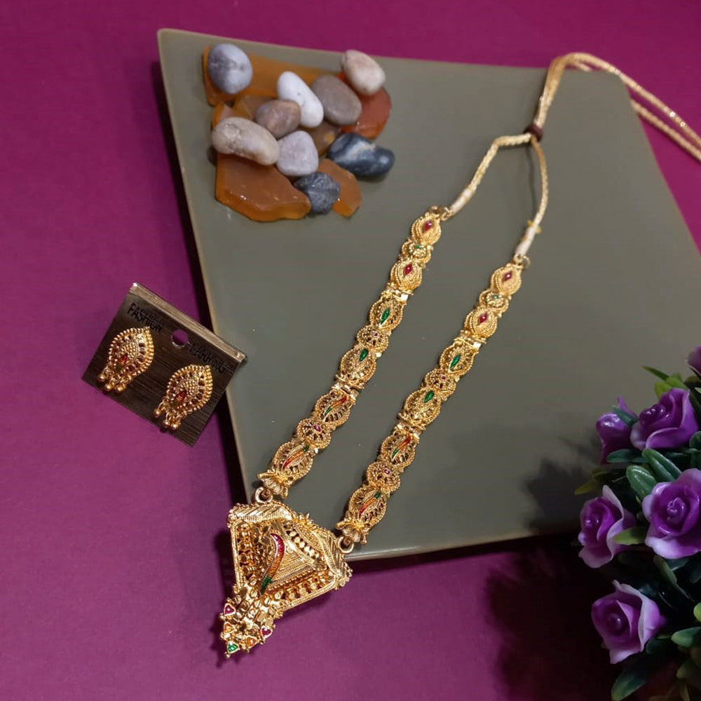 H K Fashion Gold Plated Necklace Set 