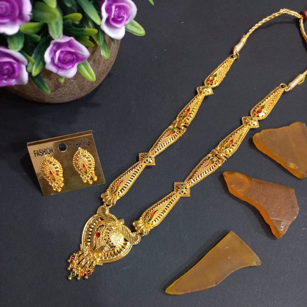 H K Fashion Gold Plated Necklace Set 