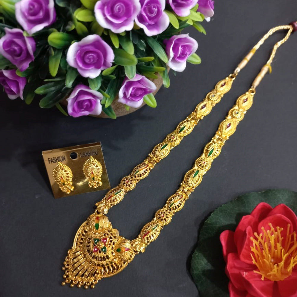 H K Fashion Gold Plated Necklace Set 