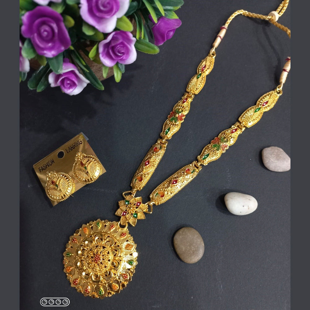 H K Fashion Gold Plated Necklace Set 