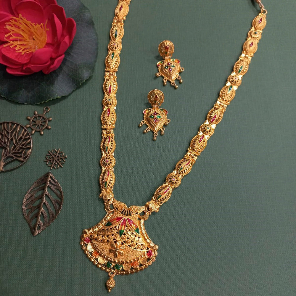 H K Fashion Gold Plated Necklace Set 