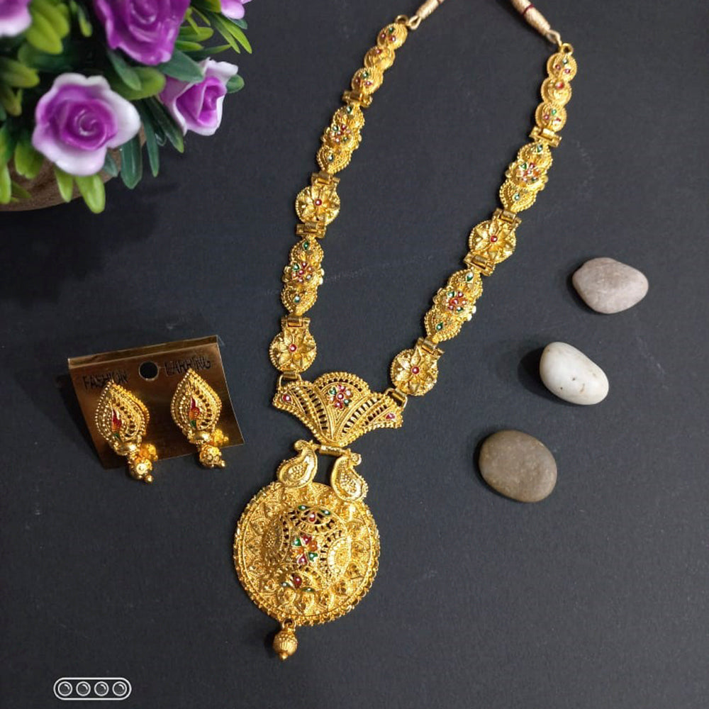 H K Fashion Gold Plated Necklace Set 
