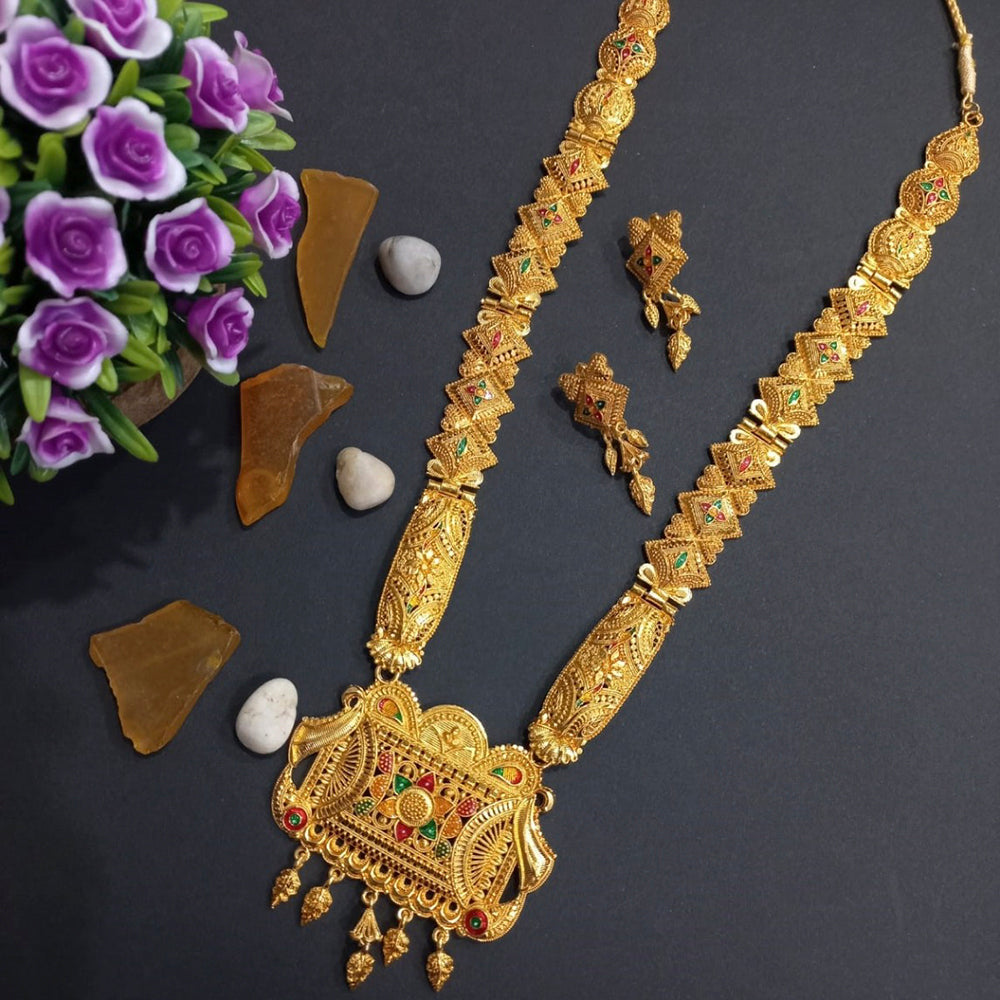 H K Fashion Gold Plated Necklace Set 