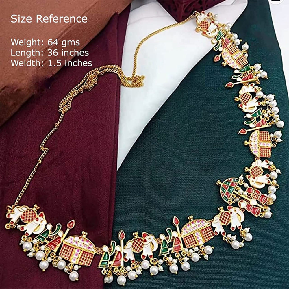 H K Fashion Gold Plated Meenakari Kamarband