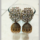 H K Fashion Gold Plated Crystal Stone  Jhumki Earrings