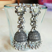 H K Fashion Oxidised Plated Jhumki Earings