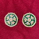 India Art Gold Plated Meenakari Stud Earrings