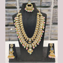 India Art Gold Plated Kundan Long Necklace Set