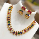 India Art  Gold  Plated  Pota Stone  Necklace  Set