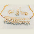 Pooja Bangles Gold Plated Choker Necklace Set With Maangtikka