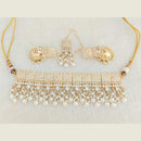 Pooja Bangles Gold Plated Choker Necklace Set With Maangtikka