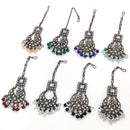 Pooja Bangles Oxidised Plated Pack of 8 Maangtikka
