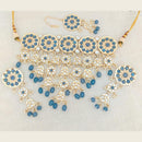 Pooja Bangles Gold Plated Choker Necklace Set With Maangtikka