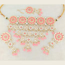Pooja Bangles Gold Plated Choker Necklace Set With Maangtikka