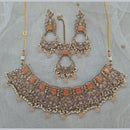 Pooja Bangles Gold Plated Kundan Stone & Beads Necklace Set