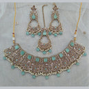 Pooja Bangles Gold Plated Kundan Stone & Beads Necklace Set
