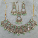 Pooja Bangles Gold Plated Kundan Stone & Beads Necklace Set