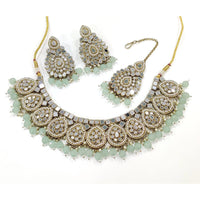 Pooja Bangles Gold Plated Mirror & Beads Necklace Set