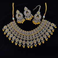 Pooja Bangles Gold Plated Kundan Stone And Beads Necklace Set
