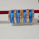 Pooja Bangles Crystal Stone Gold Plated Bangles Set