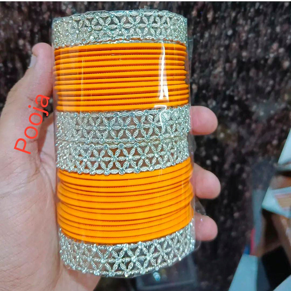 Pooja Bangles Silver Plated Thread Bangles Set