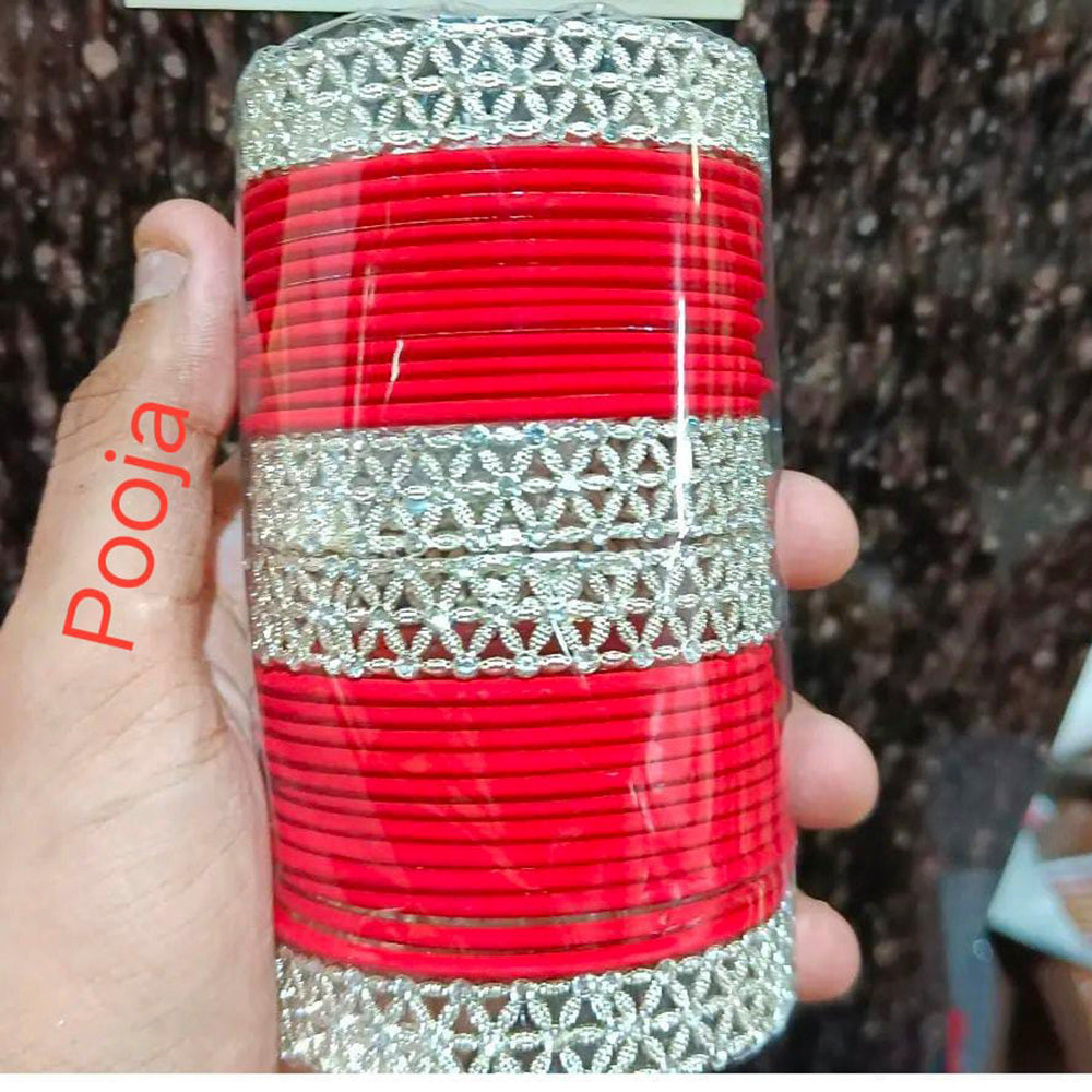 Pooja Bangles Silver Plated Thread Bangles Set