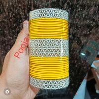 Pooja Bangles Silver Plated Thread Bangles Set