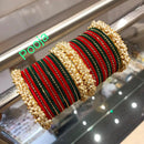 Pooja Bangles Gold Plated Velvet Bangles Set