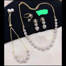 Pooja Bangles Gold Plated AD Stone Necklace Set