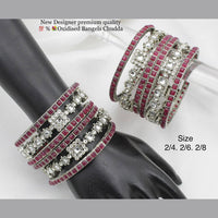 Pooja Bangles Silver Plated Pota Stone Bangles