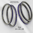 Pooja Bangles Silver Plated Pota Stone Bangles Set