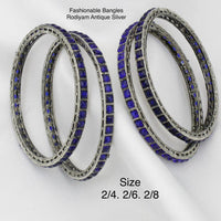Pooja Bangles Silver Plated Pota Stone Bangles Set