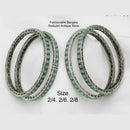 Pooja Bangles Silver Plated Pota Stone Bangles Set