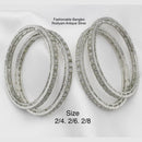 Pooja Bangles Silver Plated Pota Stone Bangles Set