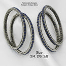 Pooja Bangles Silver Plated Pota Stone Bangles Set