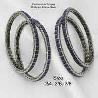 Pooja Bangles Silver Plated Pota Stone Bangles Set