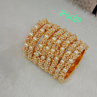 Pooja Bangles Gold Plated Beads Bangles Set