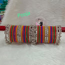 Pooja Bangles Silver Plated Mirror Velvet Bangle Set